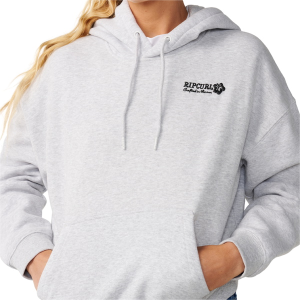 2026 Rip Curl Womens Surf Puff Heritage Hoodie 0A0WFL - Grey Marle / Black